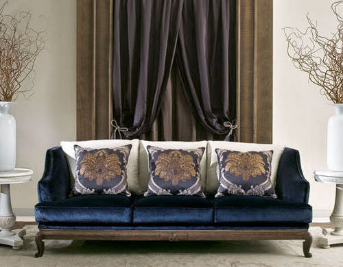 Canapé classique - THAIS S 413 - Elledue srl - en tissu / à coussins / bleu