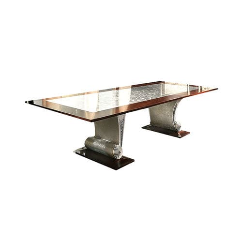 Table à manger classique - SARAYA T 613 - Elledue srl - en bois / en verre / avec piètement en bois