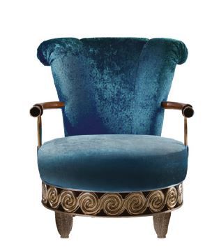 Fauteuil de style - MISOR LA 222 - Elledue srl - en velours / bleu