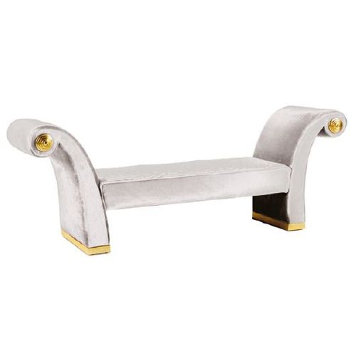 Banquette classique - SARAYA LA 617 - Elledue srl - en velours / avec accoudoirs / blanche