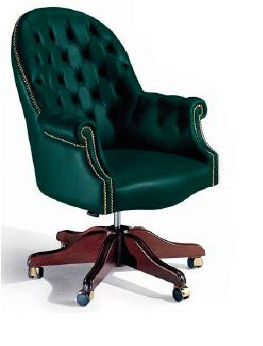 Fauteuil de bureau classique - OREGON 1 USE 2728 - Elledue srl - en cuir / en bois / avec dossier haut