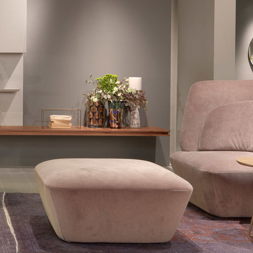 Pouf contemporain - SOHO  - Emmebi Industria Mobili - en velours / carré / gris