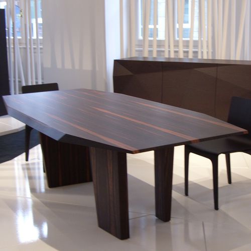 Table à manger contemporaine - BLADE - Emmemobili - en chêne / en ébène de macassar / rectangulaire