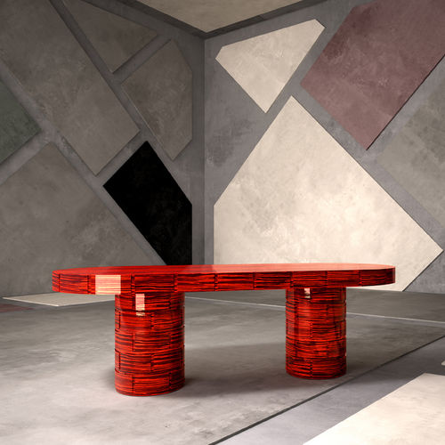Table à manger contemporaine - BRIQUE-T - Emmemobili - en ébène / en ébène de macassar / en polyester