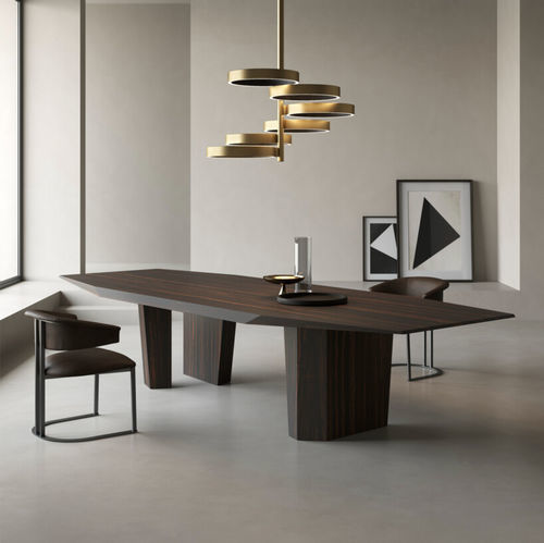 Table contemporaine - BLADE - Emmemobili - en chêne / en noyer / en bois laqué