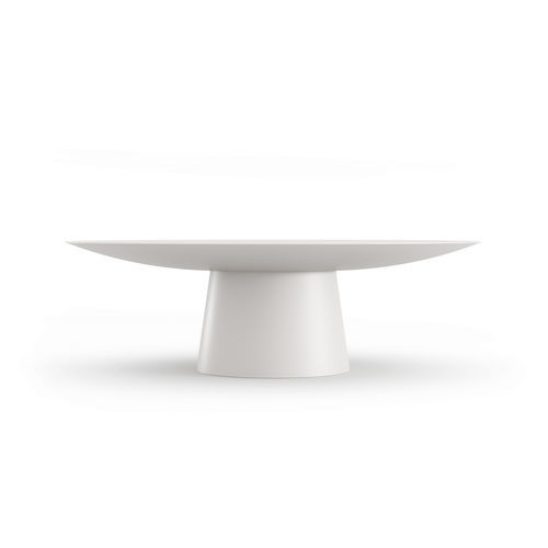 Table contemporaine - UFO - Emmemobili - en bois laqué / en contreplaqué / avec piètement en bois laqué