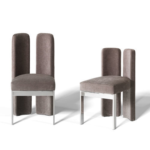 Chaise design minimaliste - NINA - Emmemobili - d'intérieur / en velours / avec piètement en métal