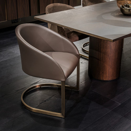 Chaise contemporaine - SIGN - Emmemobili - d'intérieur / en velours / en cuir