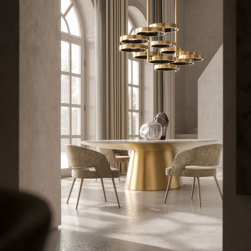 Chaise contemporaine - THALIS - Emmemobili - d'intérieur / en velours / en cuir