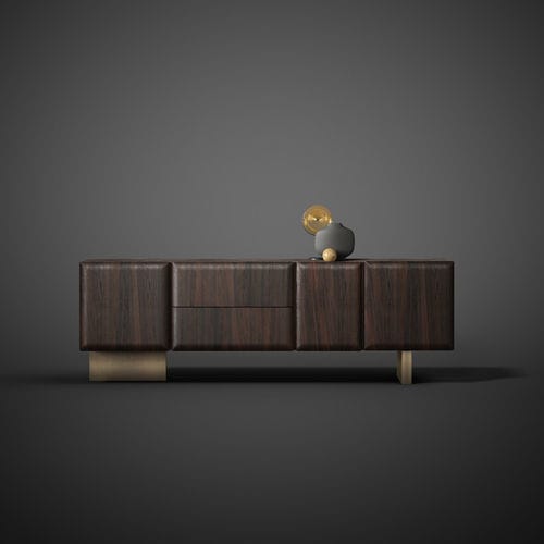 Buffet contemporain - AIKO - Emmemobili - en chêne / en métal / avec tiroirs