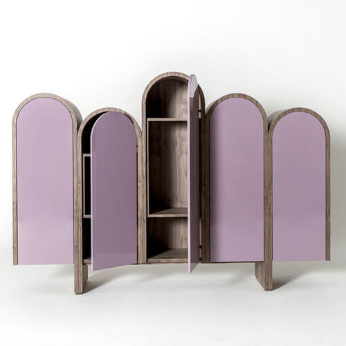Buffet contemporain - PORTICO - Emmemobili - en bois laqué / à portes battantes / luge