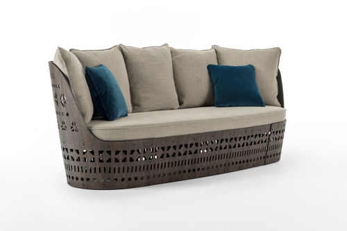 Canapé contemporain - DOGON - Emmemobili - en tissu / avec coussin amovible / gris