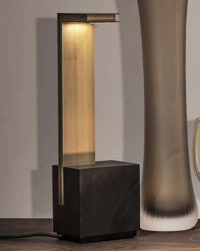 Lampe de table - ELLAMP - Emmemobili - sur pied / en laiton / en bois