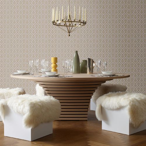 Table contemporaine - PALERMO  - Emmemobili - en chêne / en wengé / ronde
