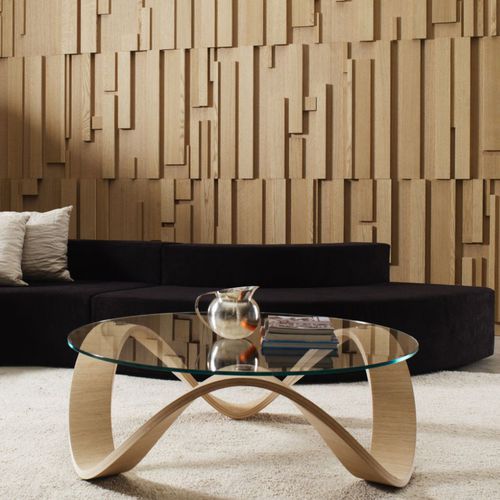 Table basse contemporaine - SUMO - Emmemobili - en verre / en chêne / en bois laqué