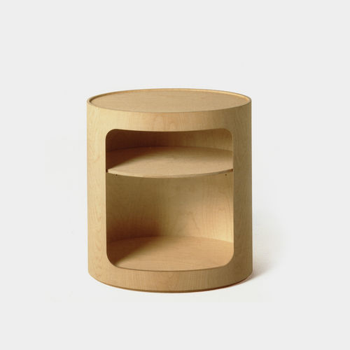 Table de chevet contemporaine - AMEDEO   - Emmemobili - en chêne / en contreplaqué / ronde