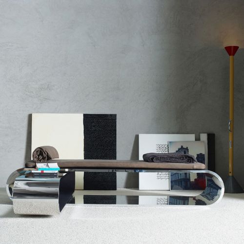 Chaise longue contemporaine - SILS   - Emmemobili - en cuir / en contreplaqué moulé / en aluminium