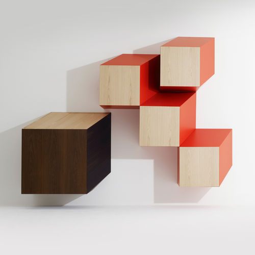 Buffet mural - S-CUBE  - Emmemobili - design organique / en bois / en bois laqué