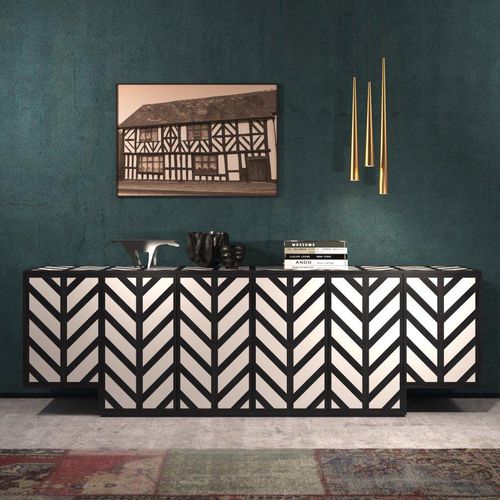 Buffet contemporain - TUDOR  - Emmemobili - en bois laqué / en MDF laqué / par Ferruccio Laviani