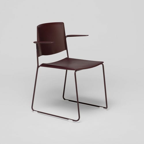 Chaise contemporaine - EMA WITH OPEN BACKREST AND ARMS - Enea - d'intérieur / en tissu / en polypropylène