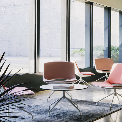 Table basse contemporaine - OH!  - Enea - en HPL / avec piètement en acier laqué / avec piètement en acier chromé