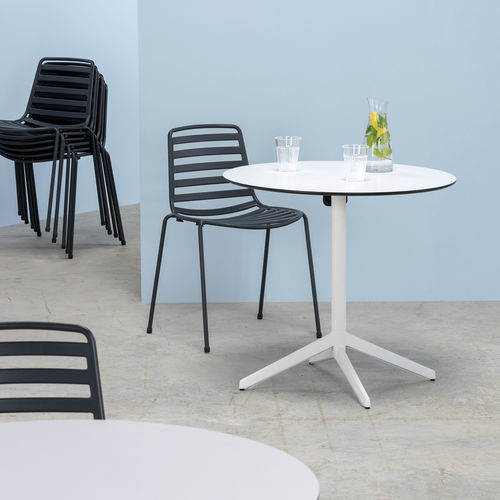 Table bistrot contemporaine - PILE  - Enea - en HPL / en Fenix NTM® / avec piètement en aluminium