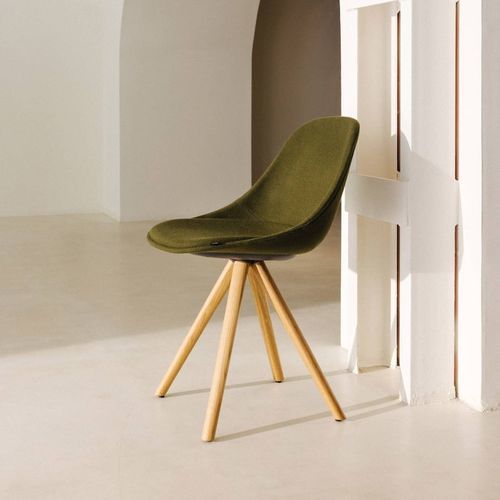 Chaise contemporaine - Mate Spin Wood - Enea - d'intérieur / en tissu / en polypropylène