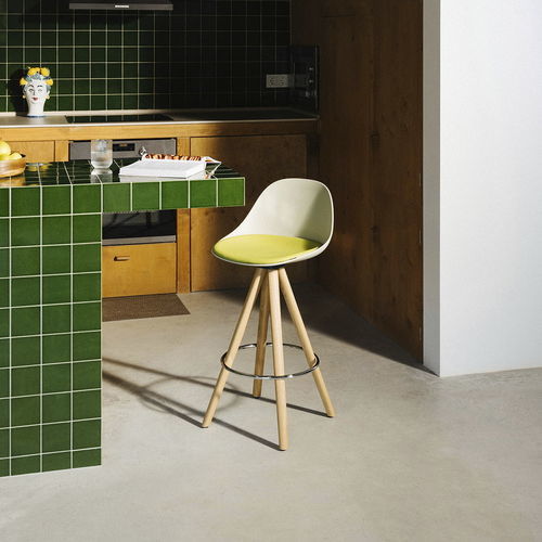 Chaise de bar contemporaine - Mate Spin Wood - Enea - de cuisine / en cuir / en polypropylène