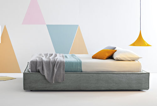 Lit double - SOMMIER ELEGANT - Ennerev Materassi - contemporain / tapissé / avec base de rangement