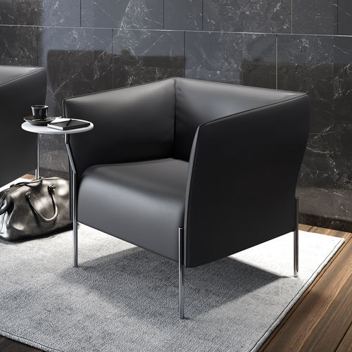 Fauteuil visiteur contemporain - DOLLY - ESTEL - en tissu / en cuir / en mousse de polyuréthane