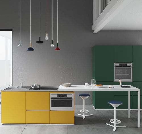 Comptoir de cuisine - COMPACT - ESTEL - en bois laqué / en métal / droit