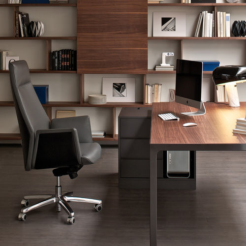 Fauteuil de direction contemporain - TUA - ESTEL - en cuir / en tissu / en bois