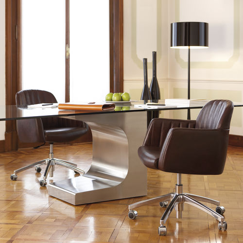 Fauteuil de bureau contemporain - TULIP  - ESTEL - en tissu / en cuir / en bois