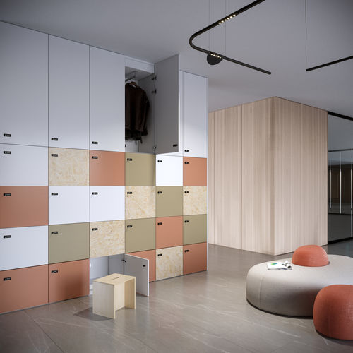 Meuble de rangement mural - INTERPARETE BRIEFING - ESTEL - pour cuisine / pour bureau / pour bibliothèque