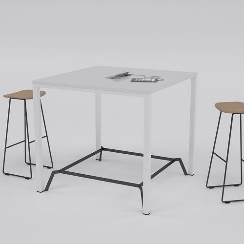 Table mange-debout contemporaine - ASTERISCO APP - ESTEL - en mélaminé / avec piètement en métal / rectangulaire