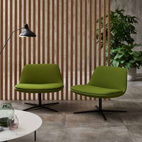 Fauteuil contemporain - SHELL - ESTEL - en tissu / en aluminium peint / en polyuréthane