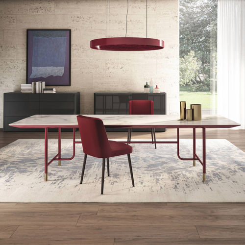 Table contemporaine - CIELO  - ESTEL - en métal / en céramique / avec piètement en métal