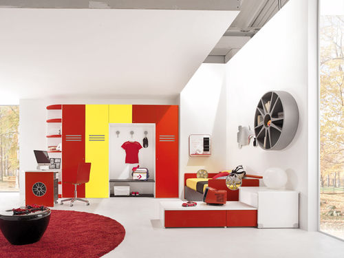 Chambre d'enfant jaune - SPORT - MOTORI 2 - Faer Ambienti - mixte