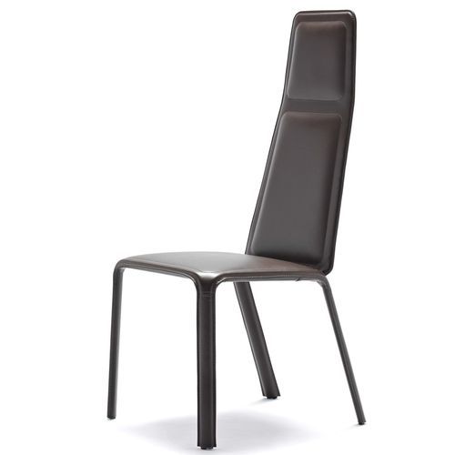 Chaise contemporaine - ANDE TALL - fasem - d'intérieur / en cuir / avec piètement en acier