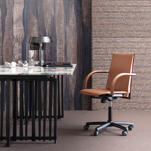 Chaise de bureau contemporaine - RELAIX ABW - fasem - d'intérieur / en fleur de bovin / avec piètement en aluminium