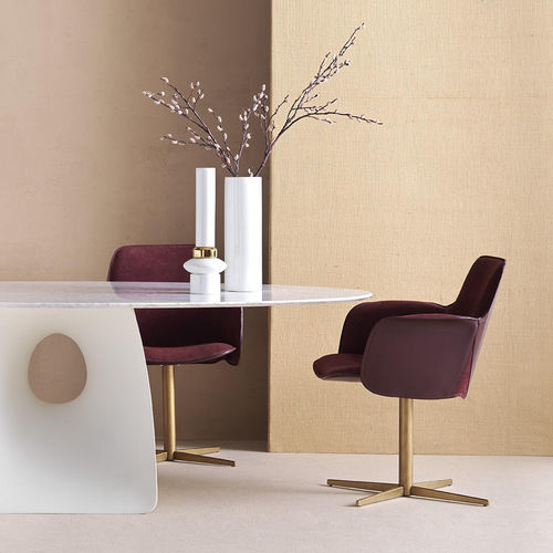 Fauteuil de bureau contemporain - ELECTA BC - fasem - en cuir / en hêtre / à hauteur réglable