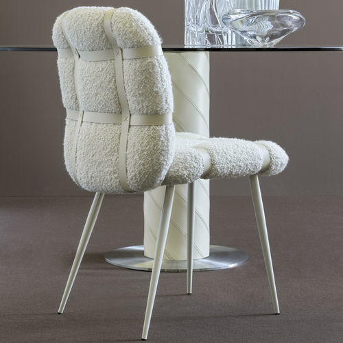 Chaise de salle à manger contemporaine - AVION - fasem - d'intérieur / en tissu / en cuir