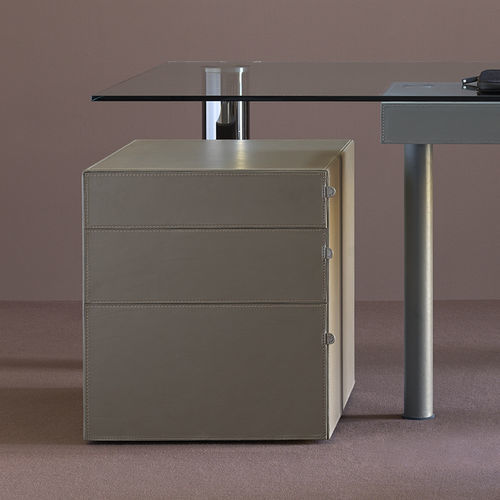 Caisson de bureau MDF - ALA - fasem - en fleur de bovin / à 3 tiroirs