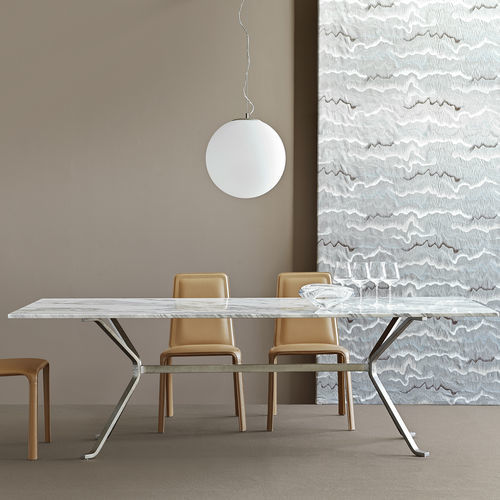 Table à manger contemporaine - CRAB - fasem - en verre trempé / en marbre / en pierre naturelle