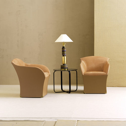 Fauteuil contemporain - BONA - fasem - en cuir / en fleur de bovin / en hêtre