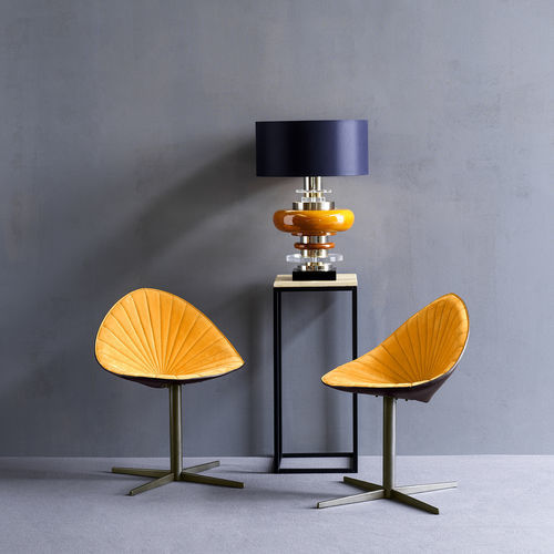 Chaise de salle à manger contemporaine - FIORILE PLISSE BC - fasem - d'intérieur / en cuir / avec piètement en acier