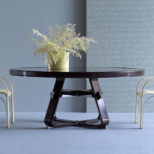 Table à manger contemporaine - ANTIMO - fasem - en verre trempé / en verre fumé / en cuir