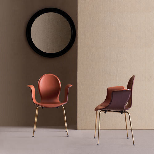 Chaise de salle à manger contemporaine - CROP  - fasem - d'intérieur / en cuir / en hêtre