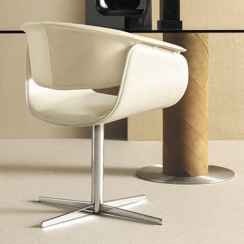 Chaise contemporaine - AIRLUX BC - fasem - d'intérieur / en cuir / avec piètement en acier