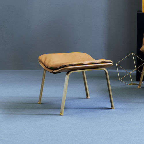 Repose-pied contemporain - ELECTA RELAX POUF - fasem - en cuir / en hêtre / en acier